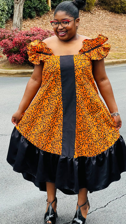 Women's African Style A-Line Dress | DelightfulCouture