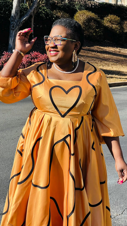 Women's African Style Circle Skirt Dress | DelightfulCouture