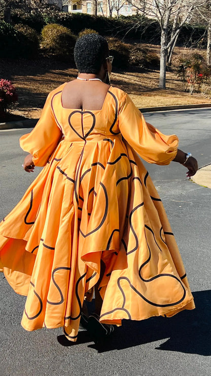 Women's African Style Circle Skirt Dress | DelightfulCouture