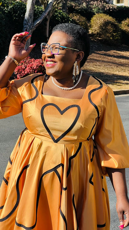Women's African Style Circle Skirt Dress | DelightfulCouture