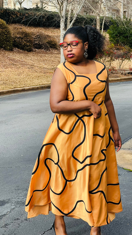 Women's African Style Circle Skirt Dress | DelightfulCouture