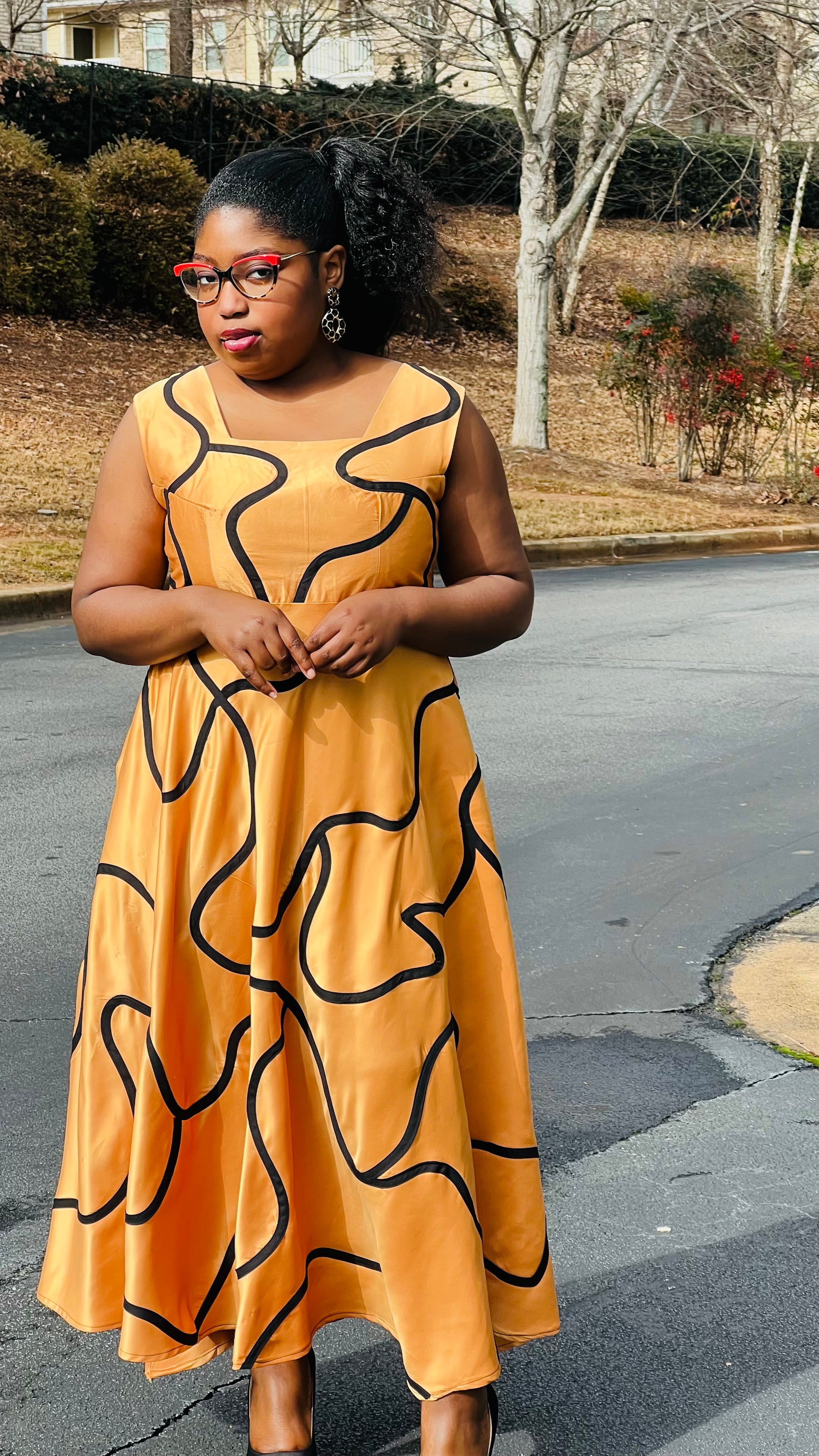 Women's African Style Circle Skirt Dress | DelightfulCouture