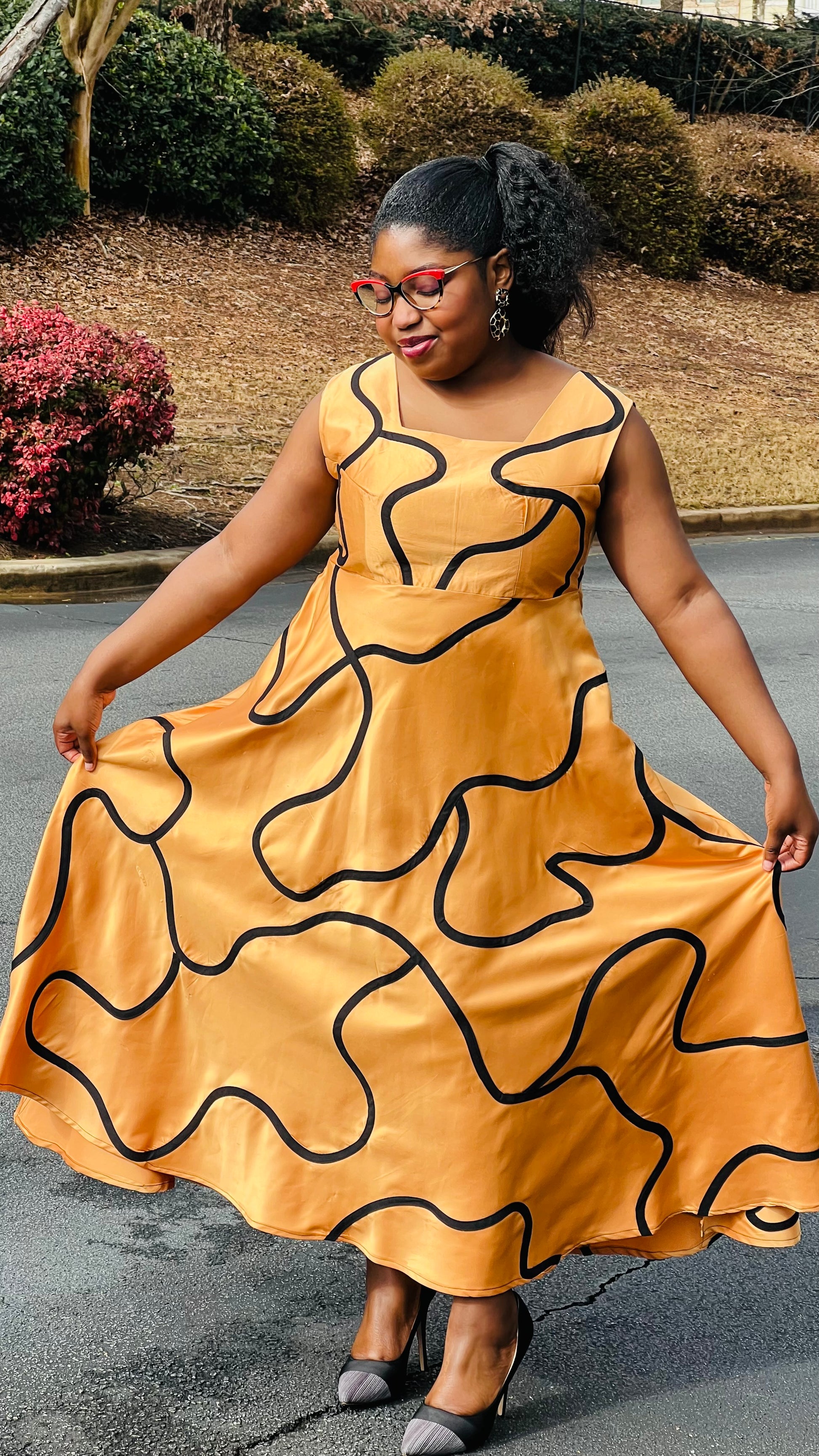 Women's African Style Circle Skirt Dress | DelightfulCouture