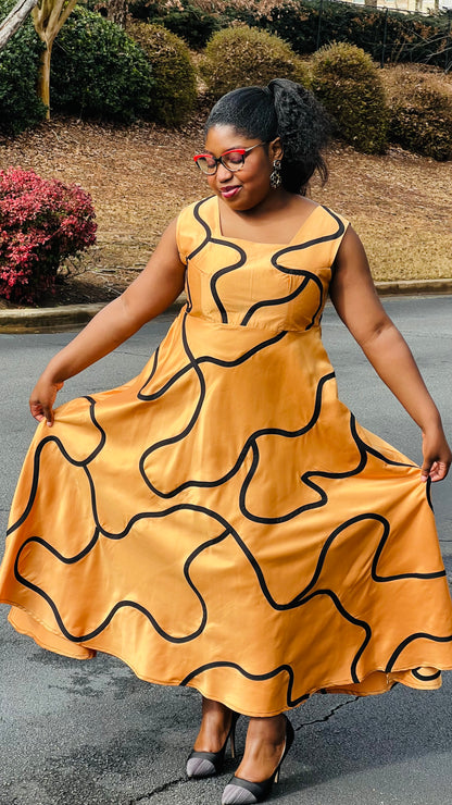Women's African Style Circle Skirt Dress | DelightfulCouture