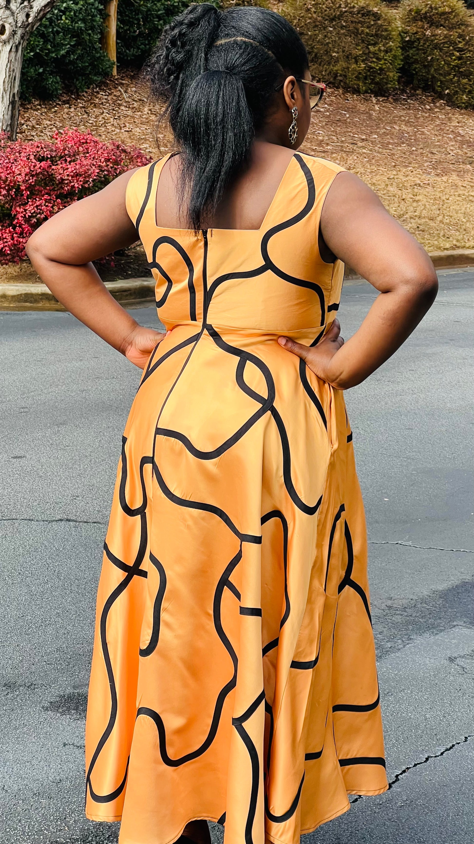 Women's African Style Circle Skirt Dress | DelightfulCouture