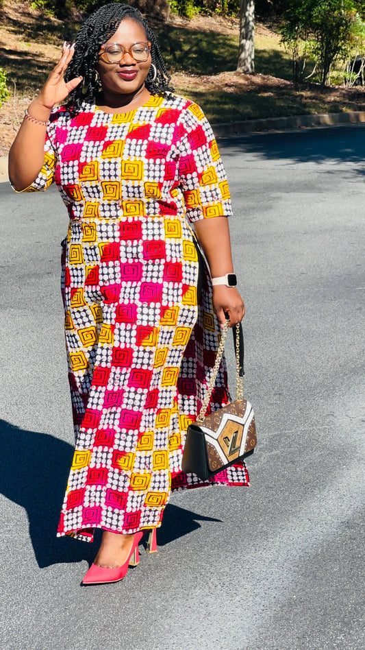 Women's African Style Long Pencil Dress | DelightfulCouture