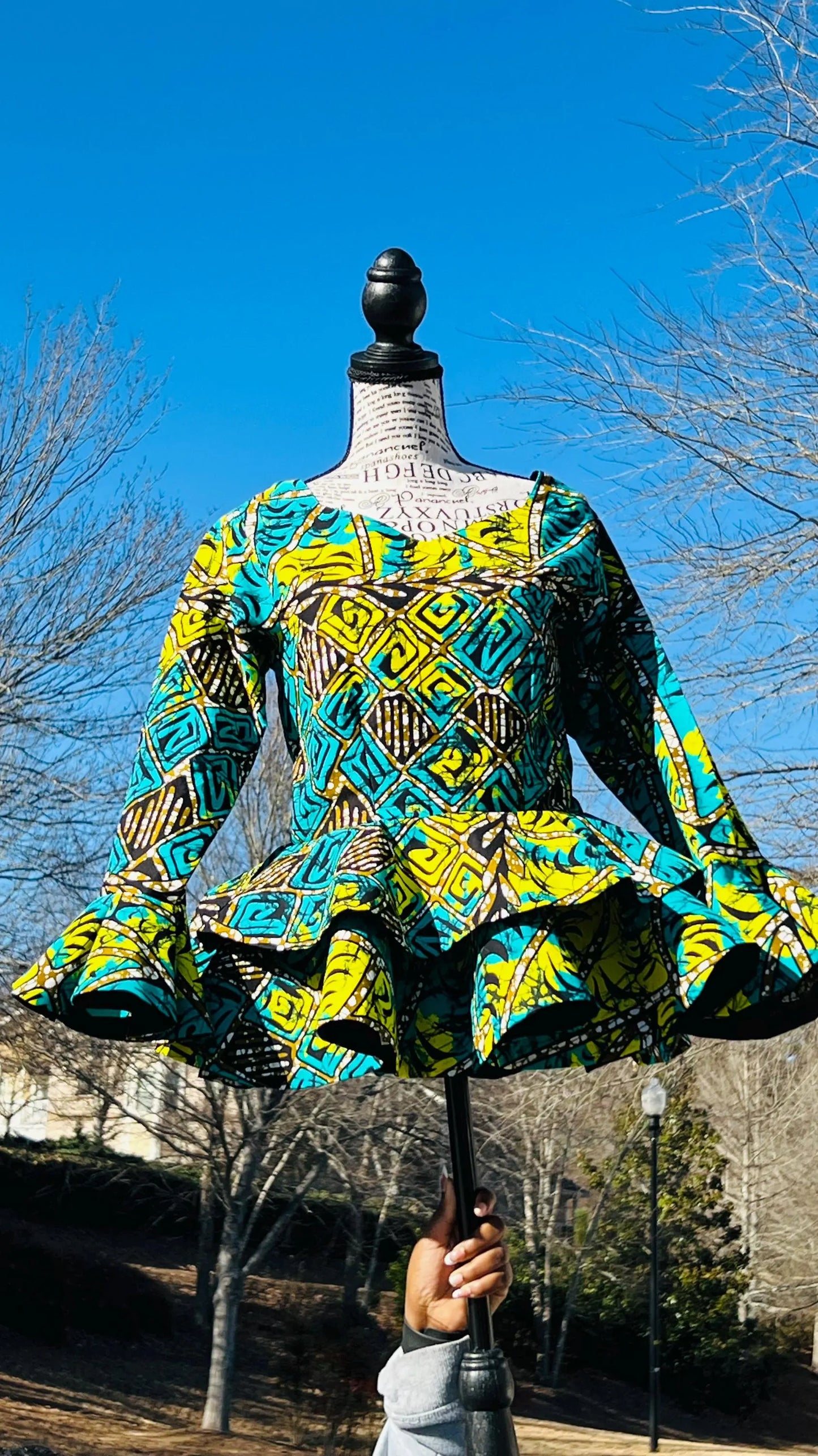 Women's African Style Peplum Top Skirt Set | DelightfulCouture