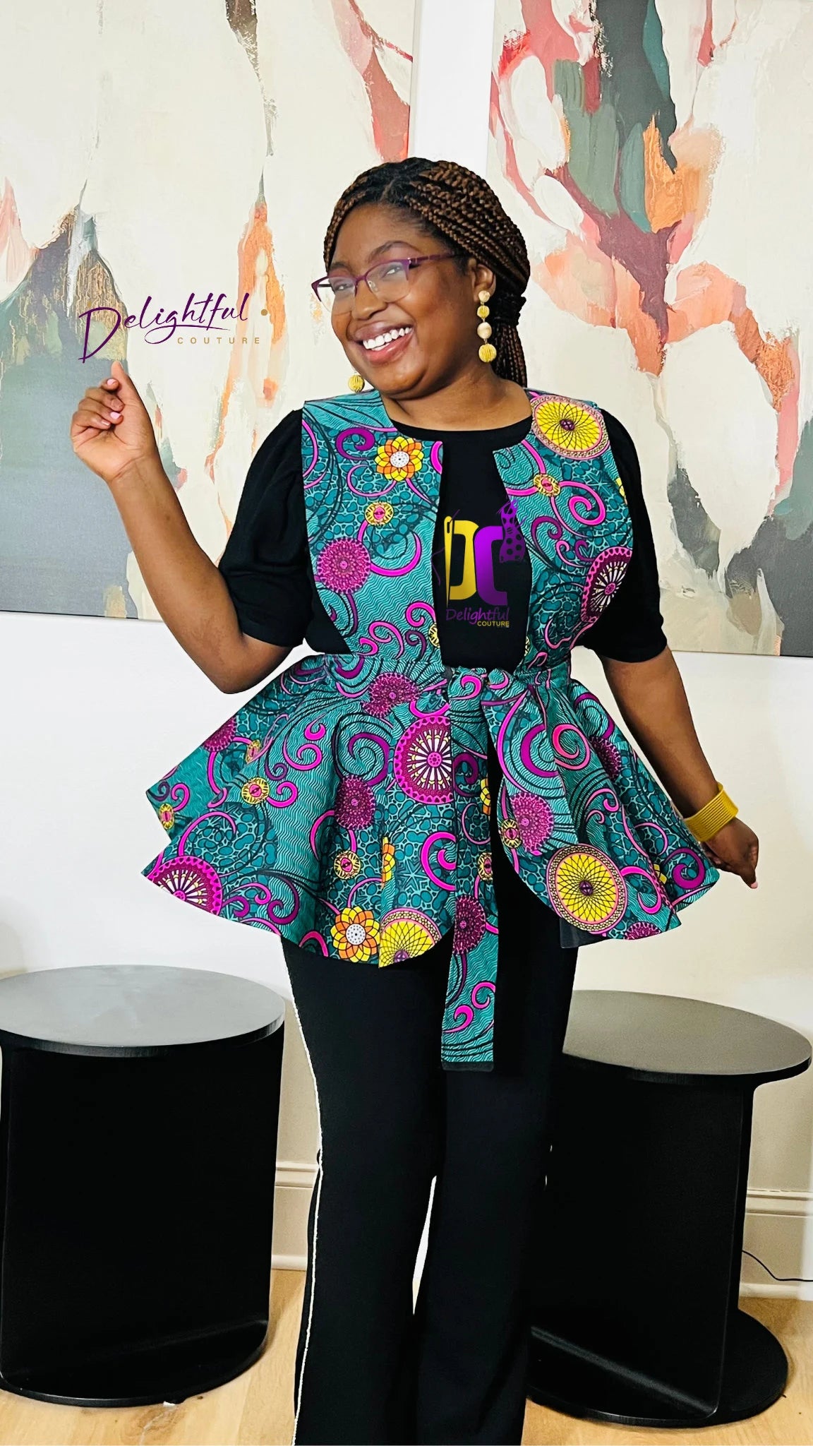 Handmade 720° Ankara Pinafore Peplum - Photo 2 - Delightful Couture