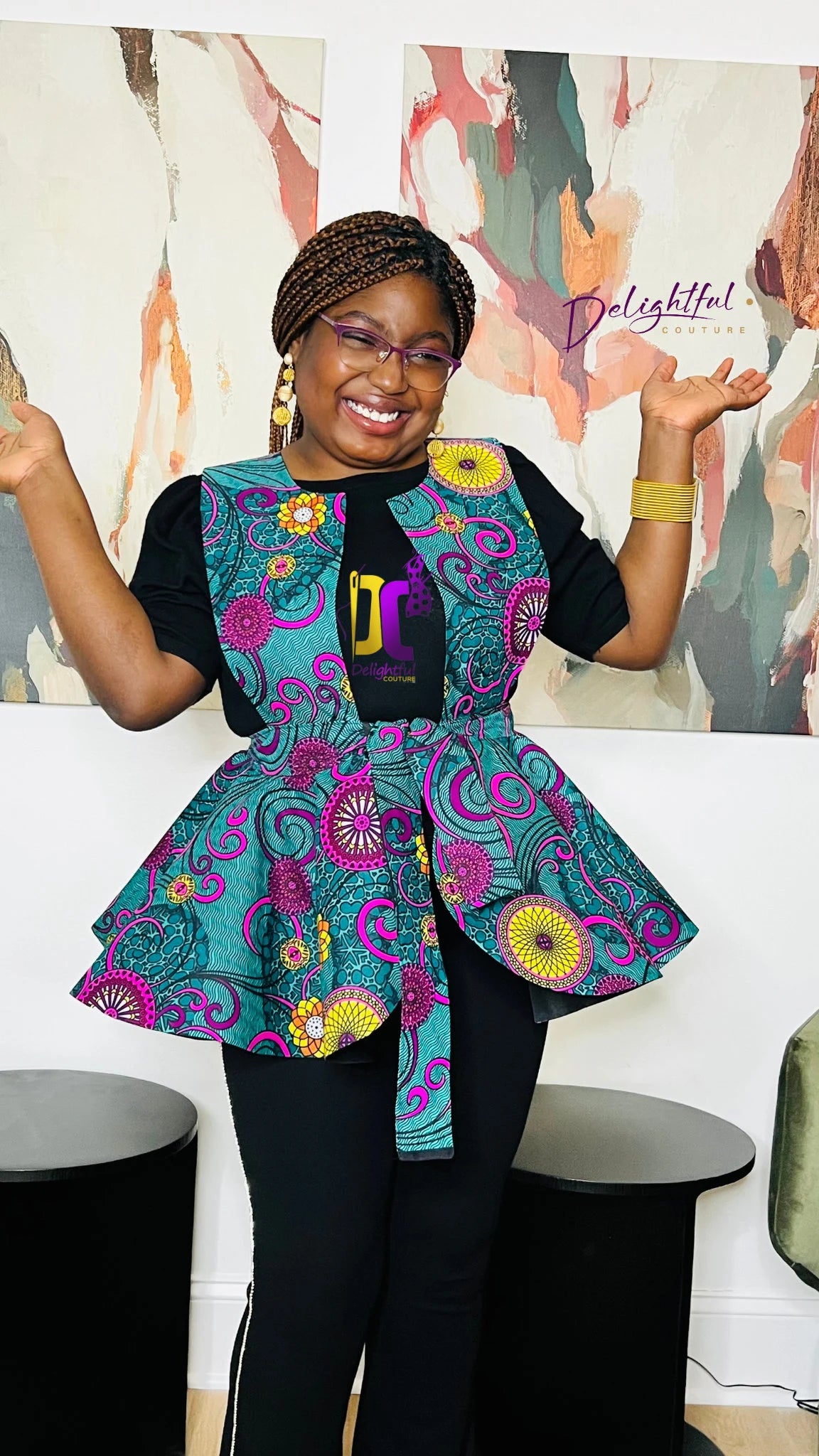 Handmade 720° Ankara Pinafore Peplum - Photo 3 - Delightful Couture