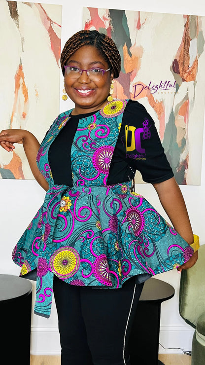 Handmade 720° Ankara Pinafore Peplum - Photo 4 - Delightful Couture