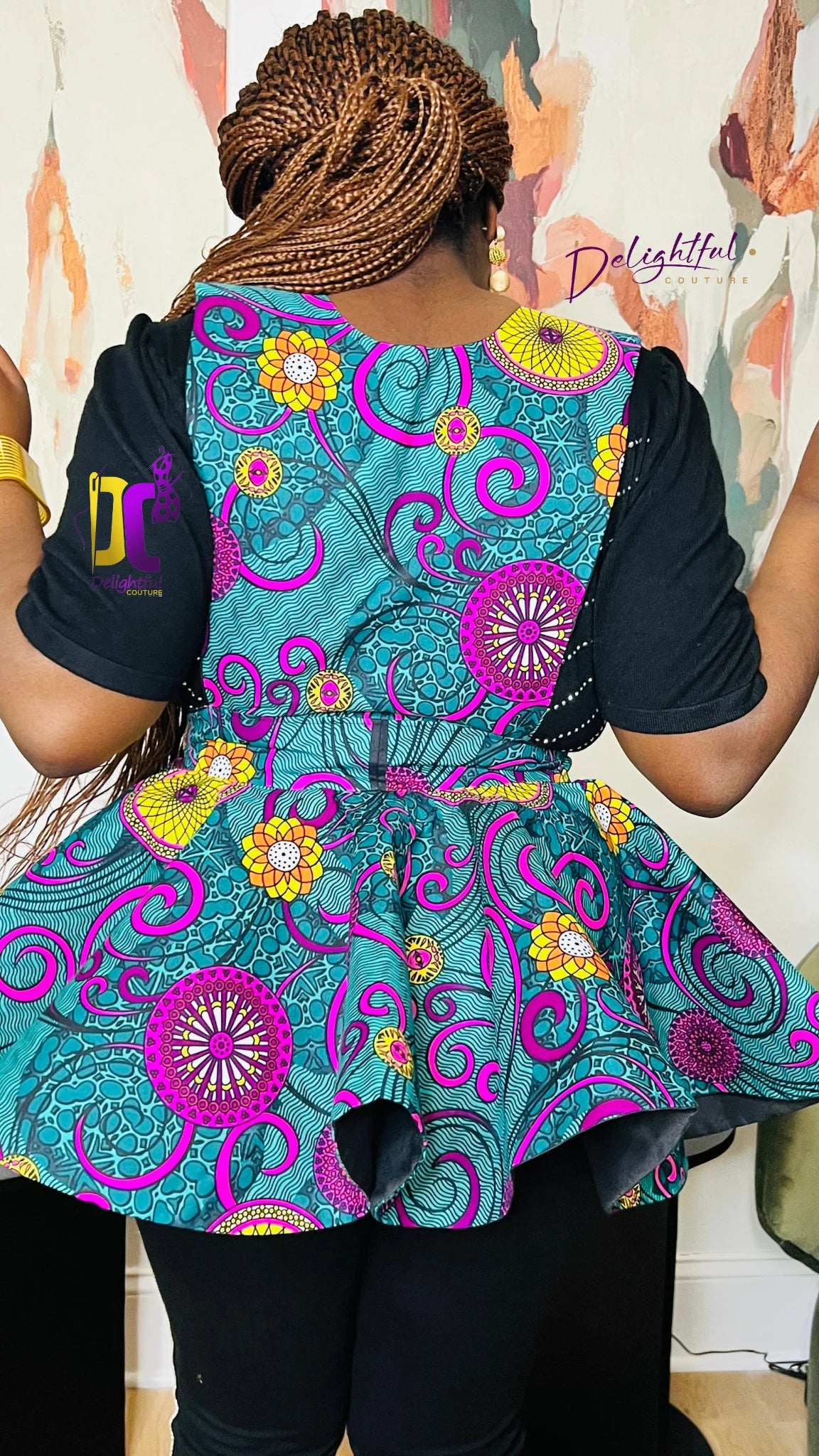 Handmade 720° Ankara Pinafore Peplum - Photo 5 - Delightful Couture