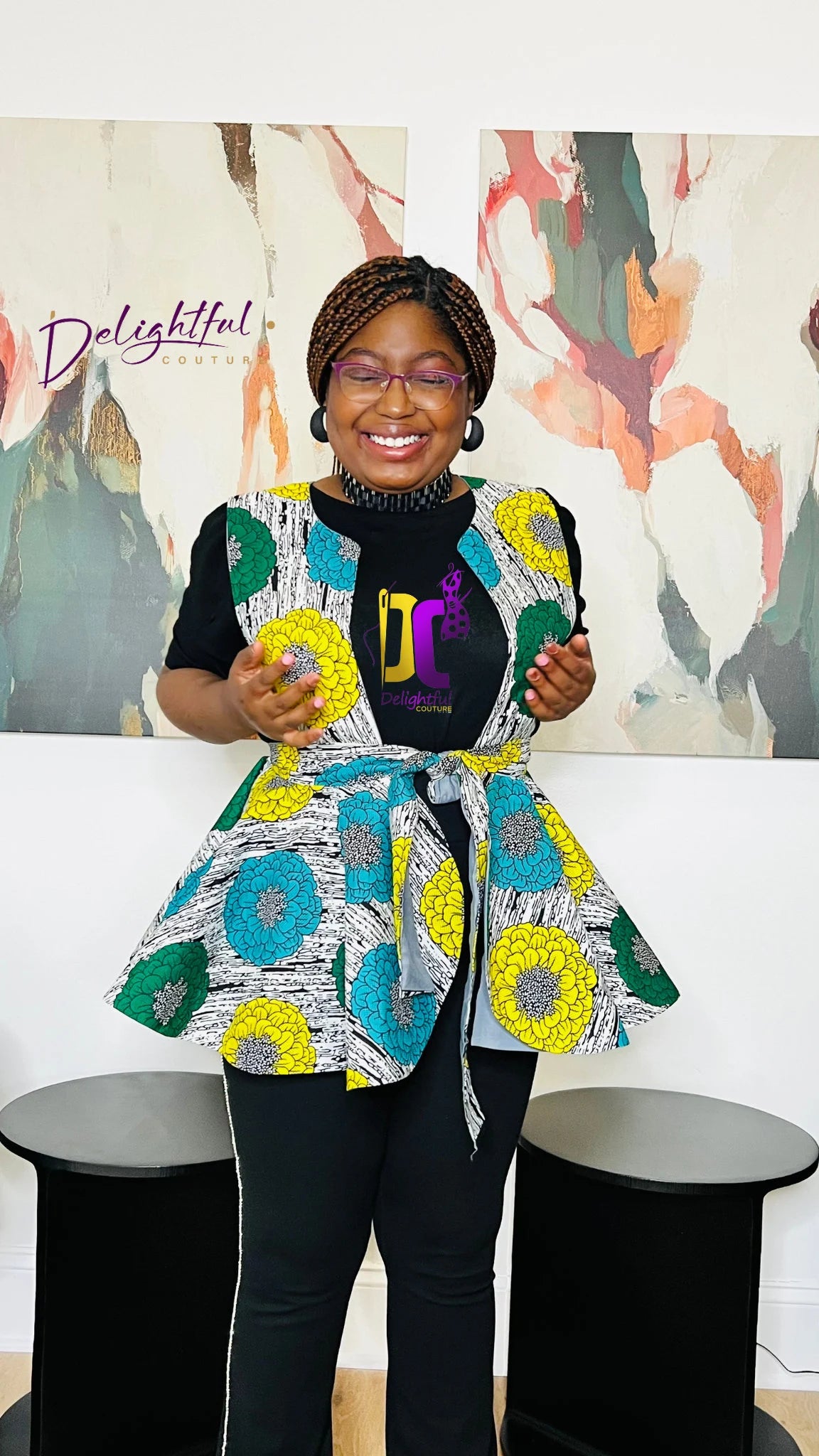Handmade Women’s 720° Ankara Pinafore Peplum - Photo 5 - Delightful Couture