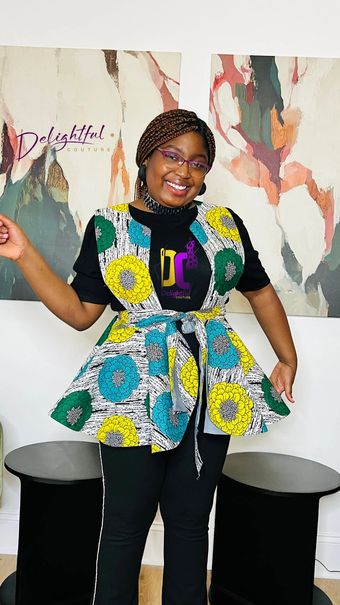 Handmade Women’s 720° Ankara Pinafore Peplum - Photo 3 - Delightful Couture