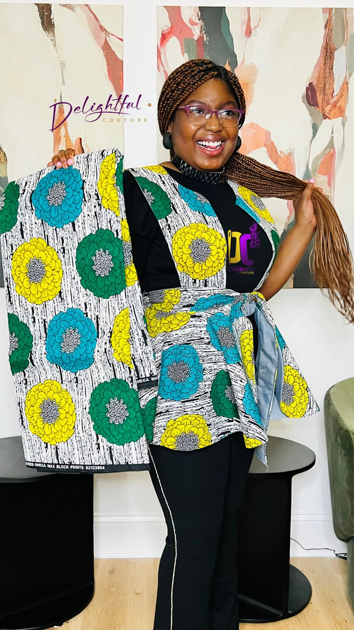 Handmade Women’s 720° Ankara Pinafore Peplum - Photo 4 - Delightful Couture
