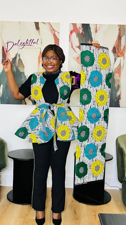 Handmade Women’s 720° Ankara Pinafore Peplum - Photo 1 - Delightful Couture