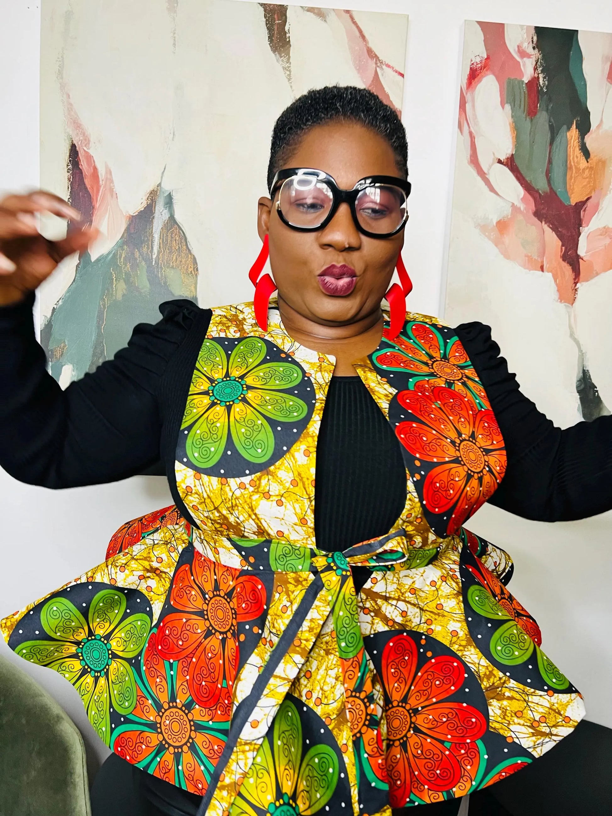 Handmade 720° Ankara Pinafore Peplum - Photo 7 - Delightful Couture